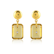 Pure 925 silver with 18k gold plating with Citrine hydro quartz stone with CZ star in center