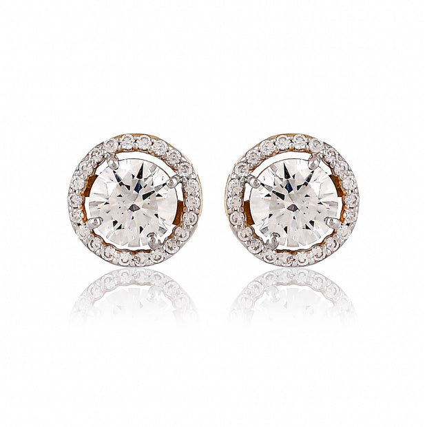 925 pure sterling silver cubic zirconia modern earrings studs