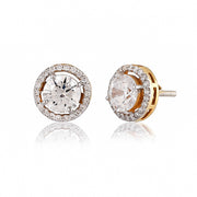 925 pure sterling silver cubic zirconia modern earrings studs