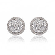 925 pure sterling silver cubic zirconia modern earrings studs