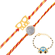 Bhaiya Bhabhi Kid 925 sterling silver rakhi (Set of 3)