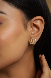 Beautiful Pure silver Gold Plated Slice earrings