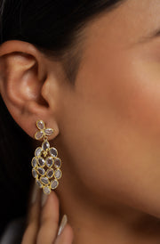 Beautiful Pure silver Gold Plated Slice earrings