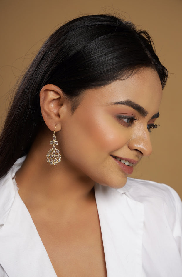 Beautiful Pure silver Gold Plated Slice earrings