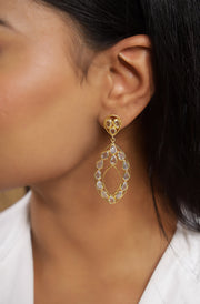 Beautiful Pure silver Gold Plated Slice earrings