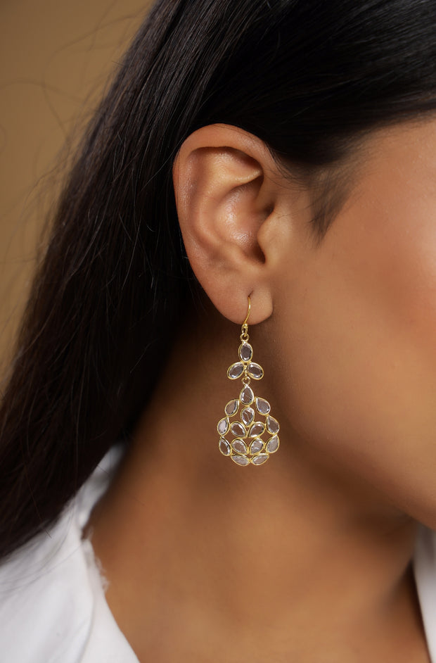 Beautiful Pure silver Gold Plated Slice earrings