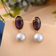 Amethyst Hydro Pearls Silver Earrings