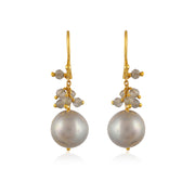 Labradorite Pearl Silver Earring