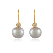 CZ Pearl Silver Earring