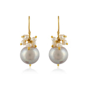 Tiny Pearls Silver Earring