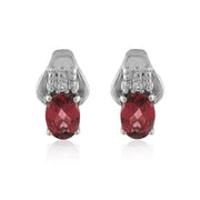 Sterling Silver zercon and ruby earring