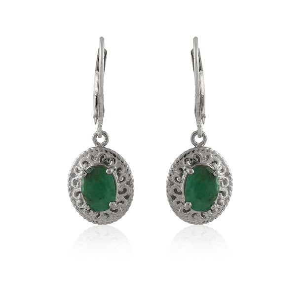 Sterling Silver emerald earrings