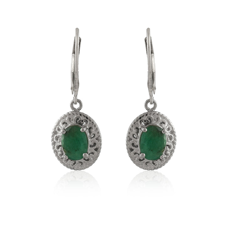 Sterling Silver emerald earrings