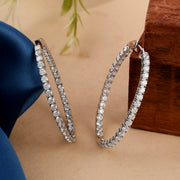 Sterling silver plated hoop earring