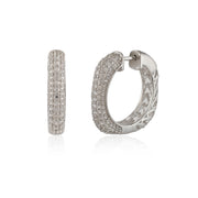 Sterling silver white sapphire hoop earring