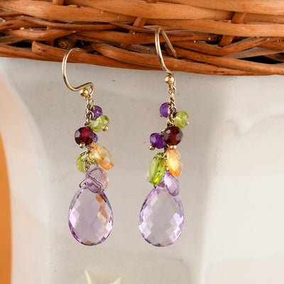 Sterling silver gold plated Rainbow earrings